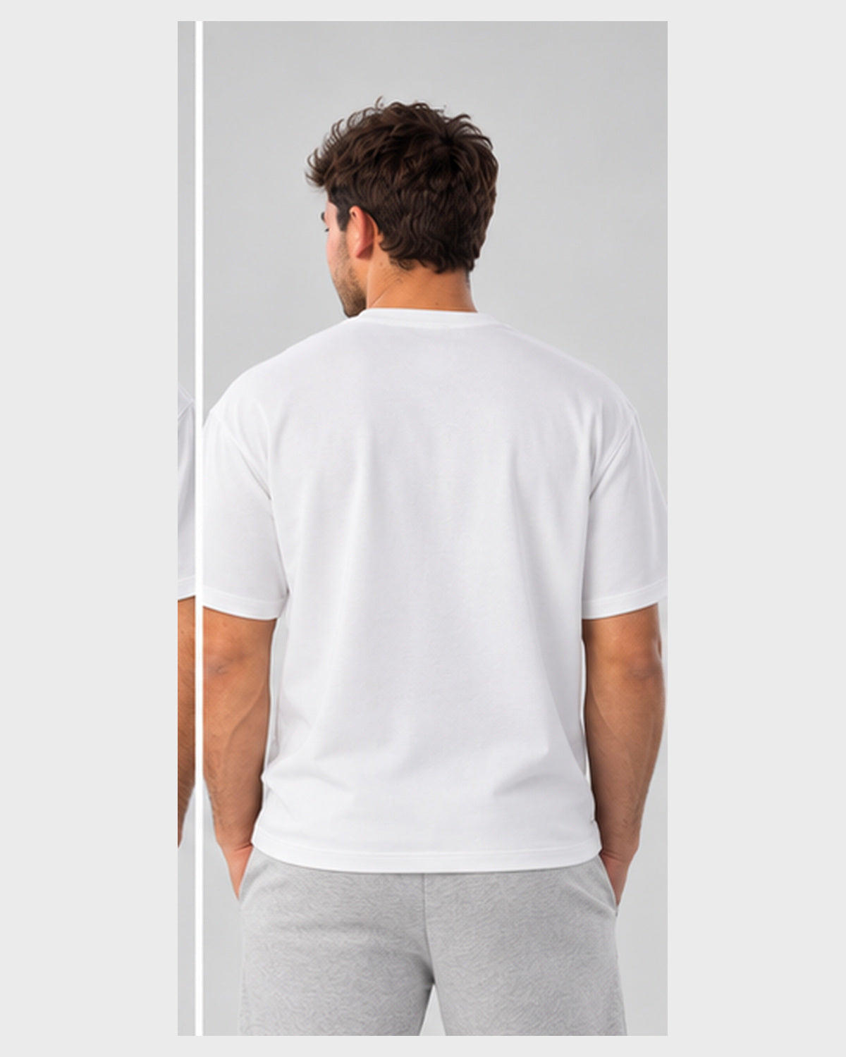 ALO Conquer Reform Crewneck blanco - vista de espalda en modelo PRIMOS