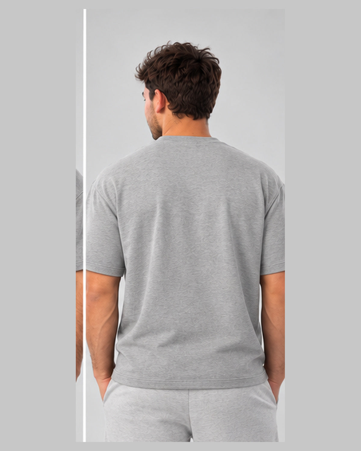 ALO Conquer Reform Crewneck gris - vista de espalda en modelo PRIMOS