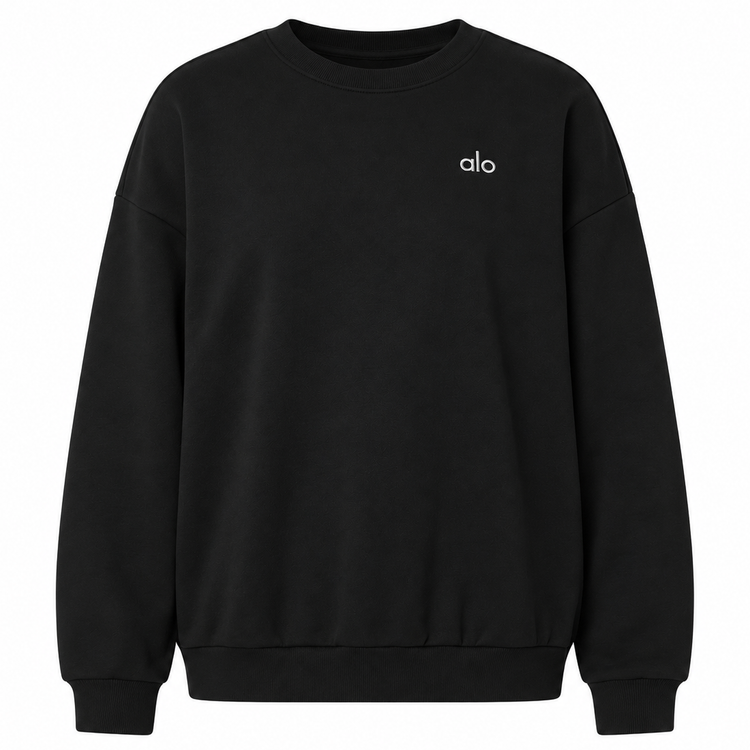 ALO Accolade Crew Neck negro, portada PRIMOS centrada con encuadre uniforme